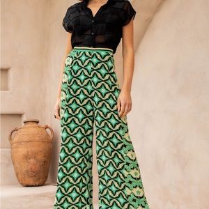 🪶Nine Lives Bazaar Palazzo Pants Emerald AUS 14 BNWT🪶